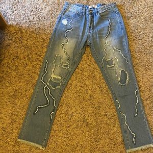Printed Denim Jeans